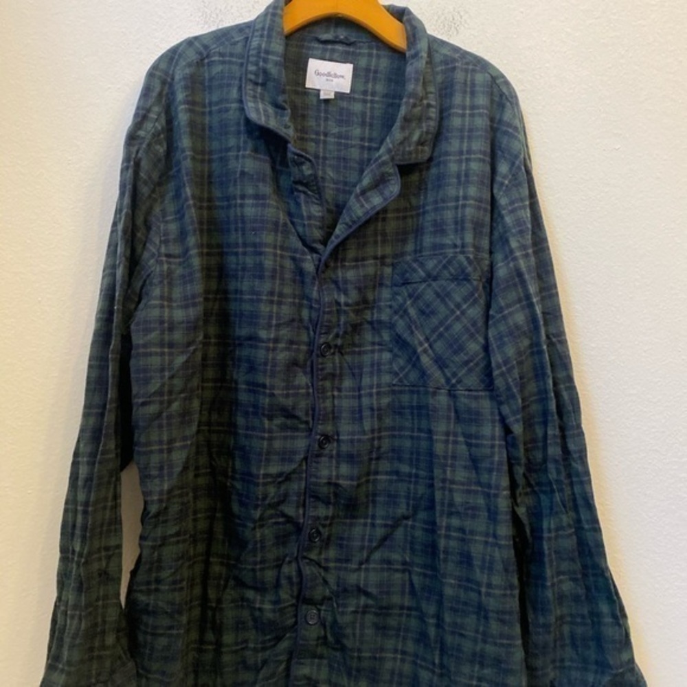 GOODFELLOW LONG SLEEVE BUTTON UP SLEEP SHIRT SIZE 3XB